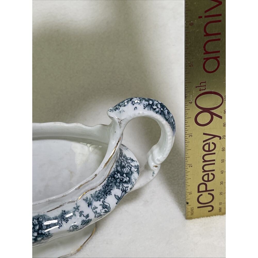 Antique Burslem ENGLAND ROYAL Staffordshire Gravy Boat - Picture 6 of 7
